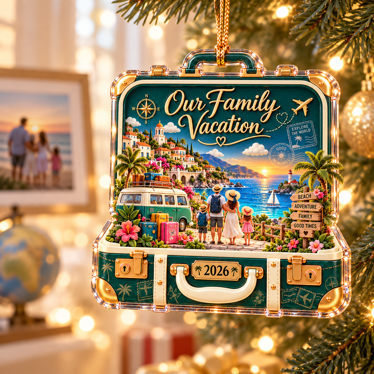 Personalized Family Vacation Suitcase Ornament – Custom Year, Summer Beach Travel Keepsake, Christmas Gift for Traveling Families b17dbe22-fb0e-4fae-9390-ebcfe6f7a92f-Family-vacation-memories-suitcase-ornament-1.png