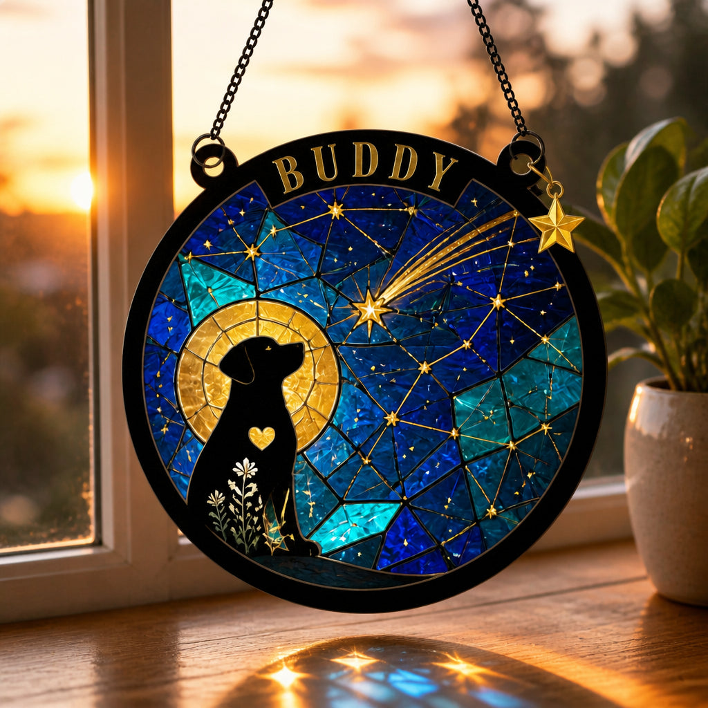 Personalized Dog Constellation Suncatcher - Personalized 1 Layered Suncatcher with Charm b190f7d7-65e5-43d1-a50d-38af7905db3e.jpg