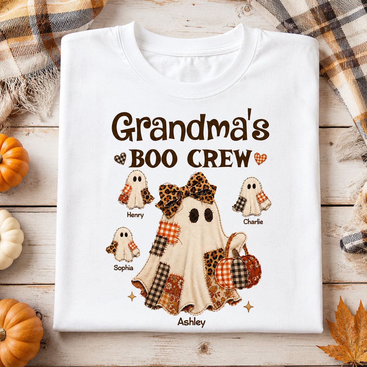 Grandma Fall Season Halloween Faux Patchwork Pattern Coquette - Personalized Shirt - Halloween Gift For Grandma b198f05e-6cdd-4ade-9754-61681792bfd8-4.jpg