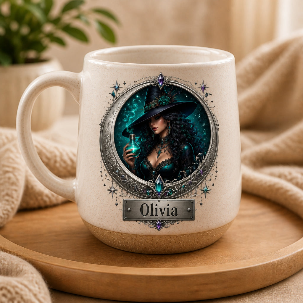 Personalized Witch Cameo Pottery Mug – Name Plaque - Personalized Pottery Mug b1aabe4c-5dcf-4085-b52c-06a4506cced8.jpg