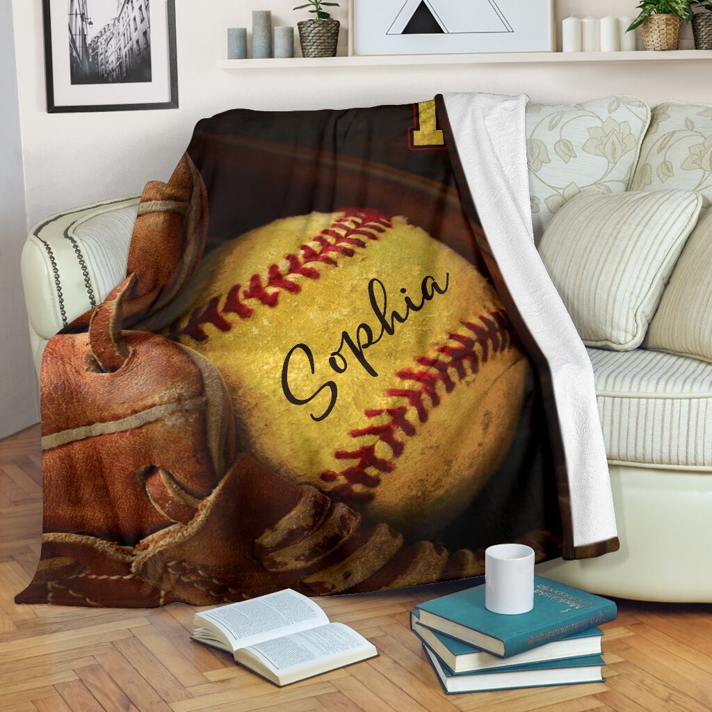 Custom Name And Number Softball Game Days Blanket Gifts For Softball Lovers