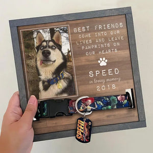 Personalized Pet Memorial Sign: Collar Frame, Photo Upload, Wood b1bf4b49-540d-4fb6-8337-d8a227e1a2ca-rehyyju-2-.webp