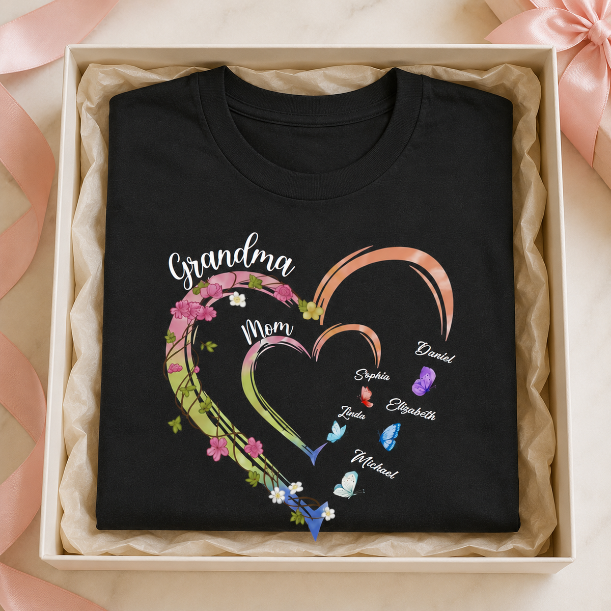 Family Is Where Love Is Endless - Family Personalized Custom Unisex T-shirt, Premium T-shirt, Hoodie - Gift For Mom, Grandma