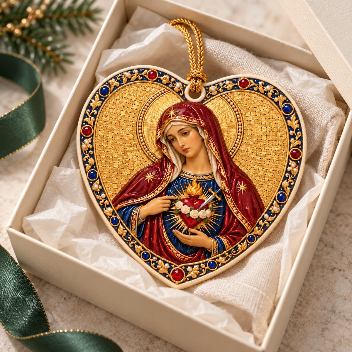 Ave Maria – Immaculate Heart of Mary 3D Ceramic Ornament | Baroque-Inspired Home Décor & Catholic Gift, Christmas Gift b1f143fe-16f1-4a5c-832f-11f6a918dbe3-Tr-i-tim-c-M-trong-h-p-qu-1.png