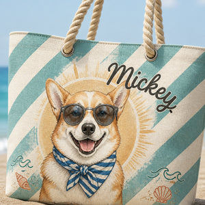 Custom Beach Tote – Watercolor Pet Portrait with Shades - Personalized AOP Tote b1ff8a33-c9bc-4a89-874e-d3e405c3f0e4.jpg