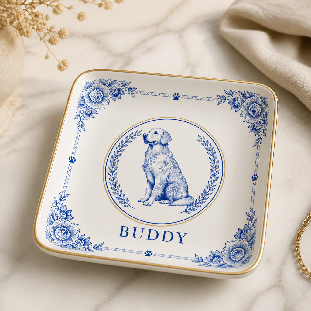 Delft Blue Pet Cameo Trinket Tray – Custom Name - Personalized Jewelry Plate b204d331-a05e-4f0b-8c0a-6f6f80d40cd5.jpg