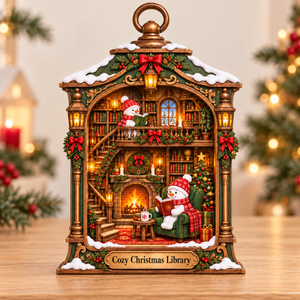 Snowman Library Lantern Wooden Block, Cozy Winter Christmas Decor, Book Lover Shelf Sign, Reading Lover Gift, Bookish Christmas Gift b2263c2d-4d2d-487c-ac3e-034fd53aa566-Cozy-Christmas-Library-Plaque-1.png