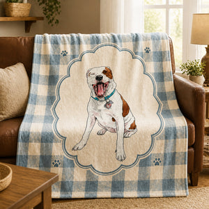 Custom Pet Portrait Blanket – Scalloped Frame Gingham - Personalized Blanket b23a9b6b-f677-4918-a4aa-155487ca96ba.jpg