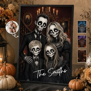 Custom Photo Skeleton Portrait Vertical Poster - Personalized Halloween Decor Birthday Gifts For Mom, Dad, Brother, Sister - We Put The Boo In Family b23c797a-c352-4a4b-a304-3200faa583d6-6a9a53587a99a_large.webp