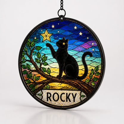 Personalized Cat Stained-Glass Suncatcher – Name - Personalized Suncatcher Stained Glass b2401385-2d63-4412-9149-4486e69d3fd2.jpg