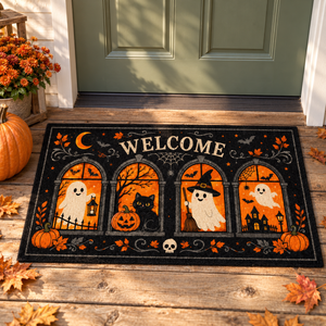 Halloween Welcome Doormat, Spooky Ghost and Black Cat Mat, Witch Pumpkin Front Door Decor, Fall Porch Mat, Haunted Housewarming Gift Decor b248cfe8-3050-486b-888a-e0da9cfd09f2-banner-1.png