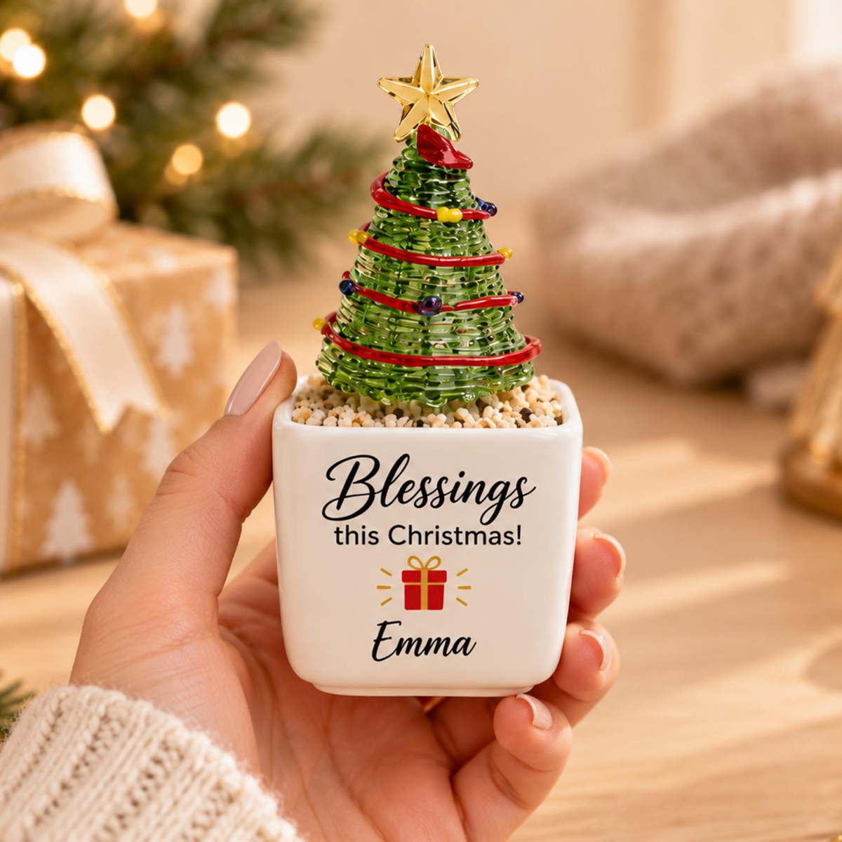Personalized Mini Glass Christmas Tree, Custom Teacher Christmas Gift, Name Ceramic Flower Pot, Holiday Desk Keepsake b251c243-aac0-42a2-802f-8300839567f9-6.png
