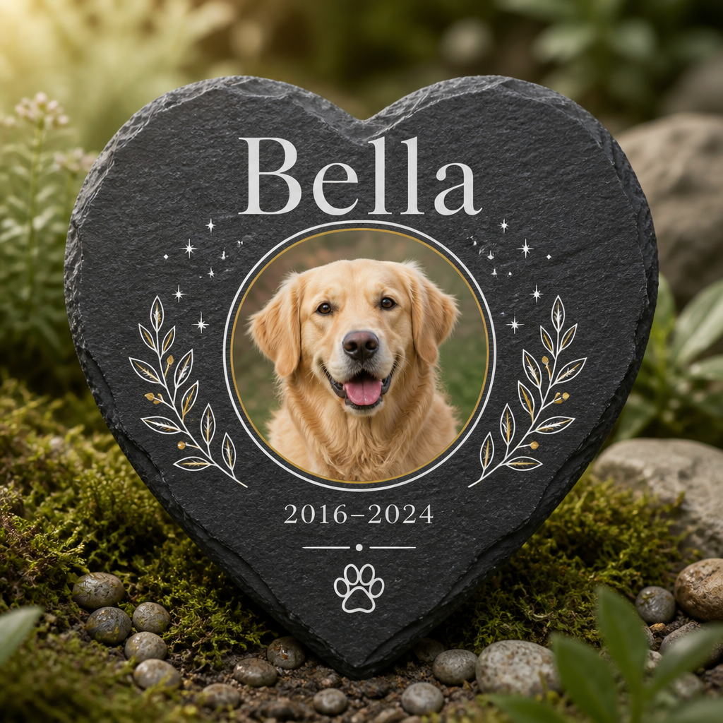 Heart Slate Pet Memorial – Photo + Name + Years - Personalized Slate Memorial Stone b25fb4ab-4698-432b-b4db-0011f12504c9.png