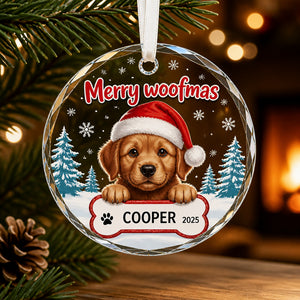 Merry Woofmas Personalized Dog Name & Year Crystal Ornament - Personalized Crystal Ornament b2685fb0-2cd5-4e3d-ab91-a50a2be852c8.jpg