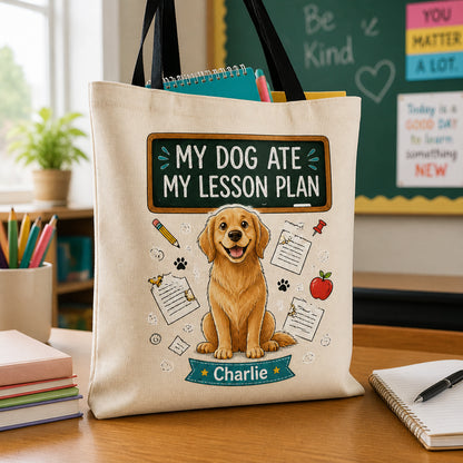 Teacher Tote – My Dog Ate My Lesson Plan (Personalized Name) - Personalized AOP Tote b26ca2ca-4e08-4afd-abe2-2d1d9905dbe7.jpg