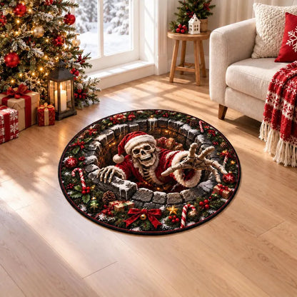 3D Illusion Skeleton Santa Christmas Rug, Gothic Holiday Floor Mat (Round) b271bb63-48b1-4d32-ae4c-ac6c3ce33f69-ggggggggggf-3-.webp