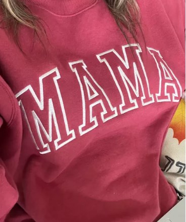 Mama Embroidered Sweatshirt, Custom Mama Shirt
