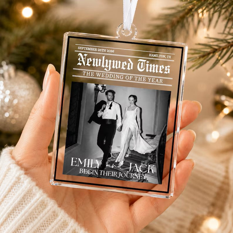 Personalized Wedding Photo Newspaper Ornament: Newlywed Times Ornament, Just Married Ornament, 2026 First Anniversary Gift for Couple b28500d1-b559-4984-9c51-a617974b7c83-dsfdsfdsfdsfdsdsdssdfsd.jpg