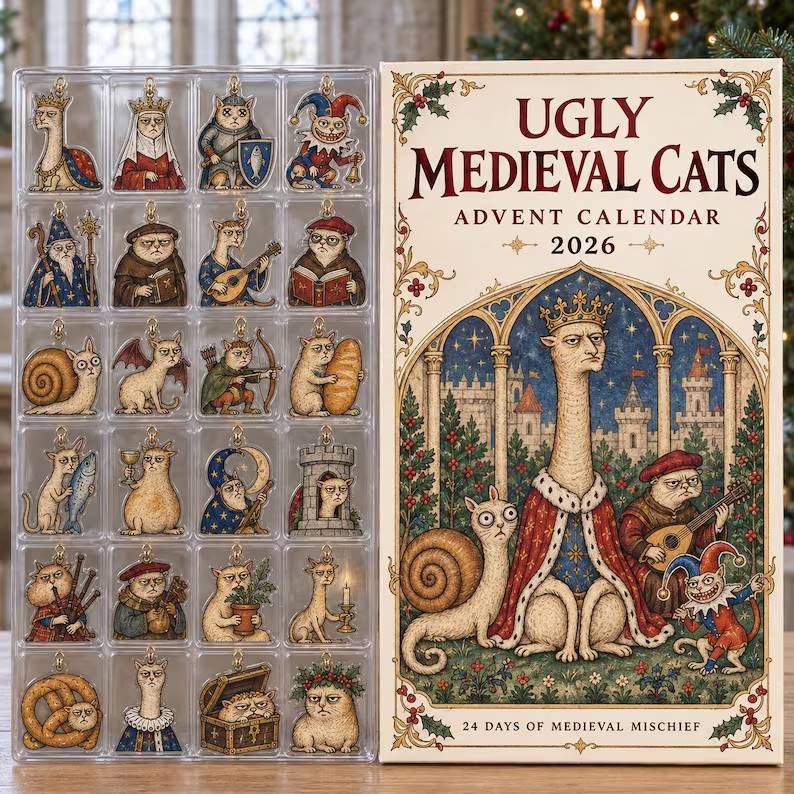 Ugly Medieval Cats Advent Calendar 2026, 24 Day Christmas Countdown, Funny Cat Ornaments, Gothic Cat Lover Gift, Vintage Feline Art b294e65f-d7d1-4332-ae41-6304151b6243-dfgdf-1-.jpg