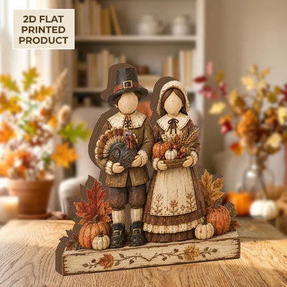 Thanksgiving Pilgrim 2D FLAT Wooden Block, Fall Harvest Couple Decor, Turkey Pumpkin Tabletop Sign, Rustic Autumn Shelf Decoration b2a1d98d-8cfa-4ae0-b0d1-15c71915fd65-hhh-2-.webp