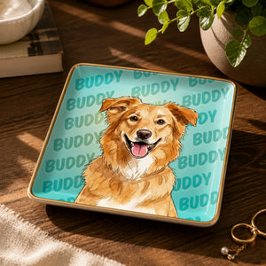 Custom Pet Portrait Jewelry Plate with Arched Name - Personalized Jewelry Plate b2ade0f9-c730-4256-8a76-6dfa114b571a.jpg