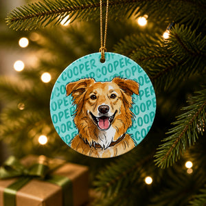 Custom Pet Portrait Ornament – Watercolor Wreath - Personalized Aluminum Ornament b2da02d4-8e8a-48c1-82c2-d11df158de81.jpg