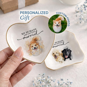 Dog Wedding Ring Dish My Humans Are Getting Married | Engagement Gift Ring Holder Ceramic Jewelry Dish Gold Rim b2ed1640-c1dd-4e64-8683-dab30f37ebfe-1.jpg
