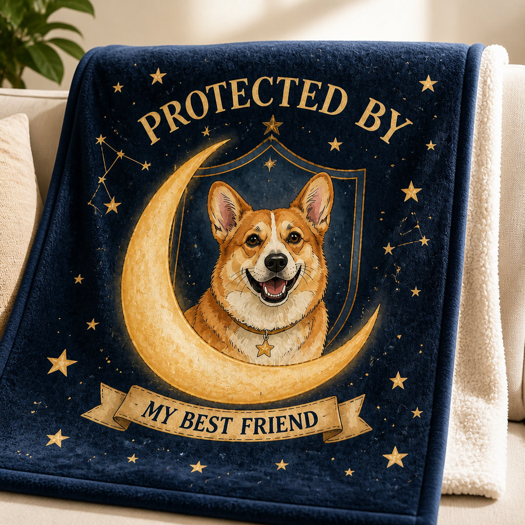Protected By My Guardian — Custom Pet Portrait Blanket - Personalized Blanket b308ae77-3dde-4e10-9378-8c5cc2ed846b.jpg