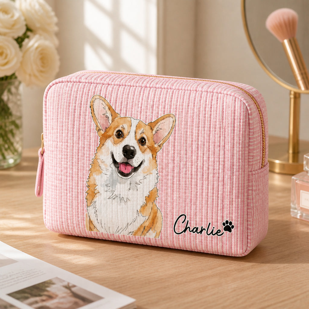 Custom Pet Portrait Makeup Bag – Photo to Illustration with Name - Personalized Bubble Gauze Makeup Bag b311b0c7-ab63-48f4-a72e-d111b9c546b5.jpg