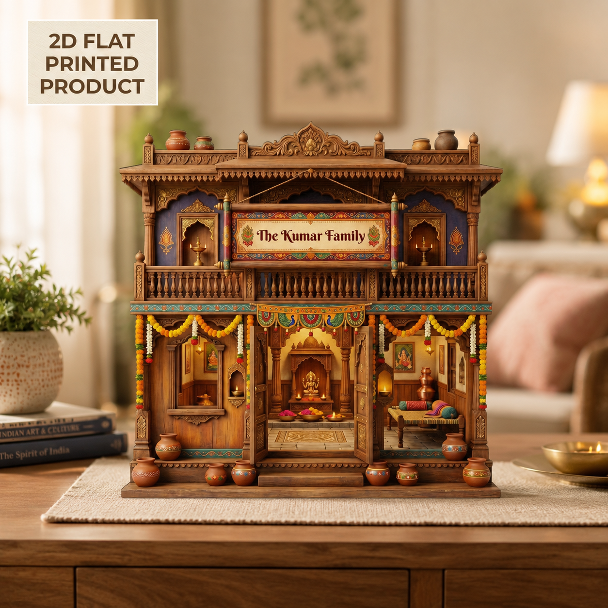 Personalized Indian Family House 2D FLAT Wooden Block, Custom Heritage Home Decor, Miniature Cultural House Display, Festive Tabletop Gift b31f1a0e-72ee-4371-8985-2c117755f58c-banner-1.png