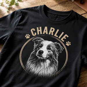 Custom Pet Portrait Name Tee – Arched Badge - Personalized T-shirt b3394962-5149-4674-a57a-f56512f0c61b.jpg
