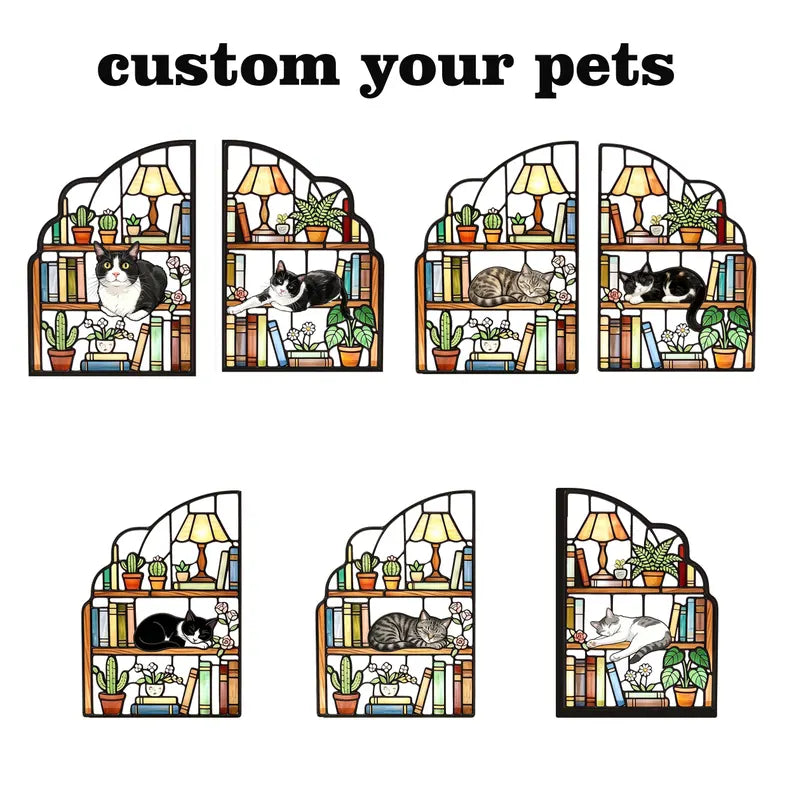 Custom Cat Bookends Stained Glass Personalized Cat Couple Flowers Mortise Wooden Book Holder Bookish Gift b339e226-ed34-4fe9-8e20-c8e56b6b1fb1-ghgh-16-.webp