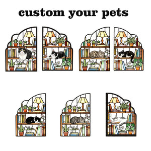 Custom Cat Bookends Stained Glass Personalized Cat Couple Flowers Mortise Wooden Book Holder Bookish Gift b339e226-ed34-4fe9-8e20-c8e56b6b1fb1-ghgh-16-.webp