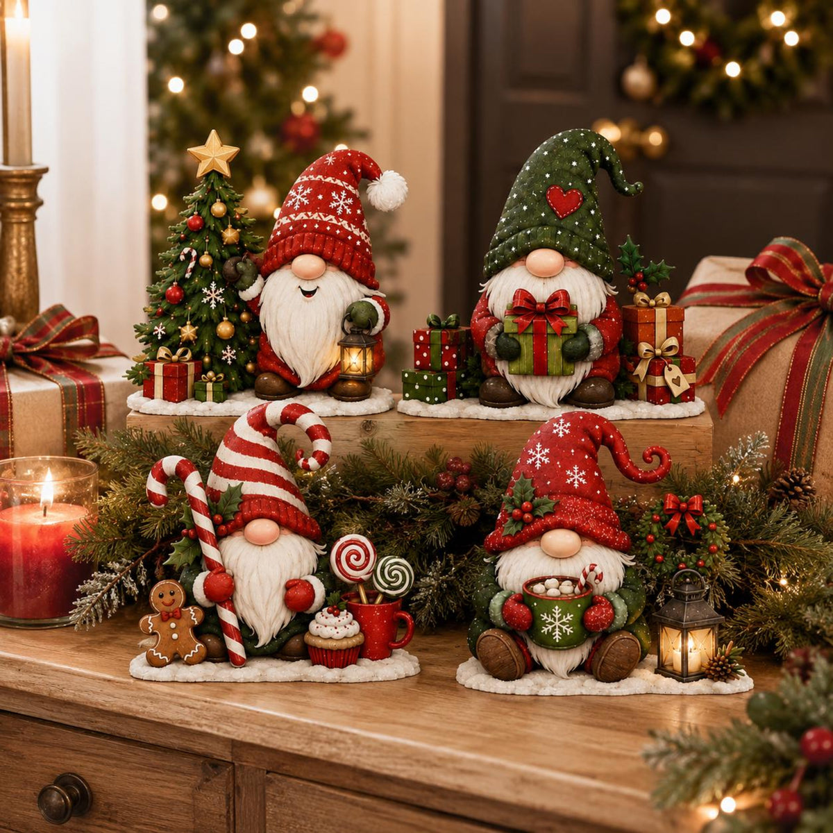 Christmas Gnome Wooden Block Set, Holiday Shelf Sitter Decor, Cute Santa Gnome Tabletop Signs, Rustic Christmas Home Decoration b3487f41-55b0-4afa-8543-76548e515c45-6.jpg