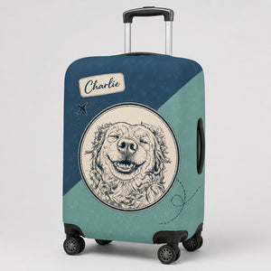 Custom Pet Portrait Luggage Cover — Name + Travel Stamp Design - Personalized Luggage Cover b34e3342-5e87-43d8-b248-317963117d02.jpg