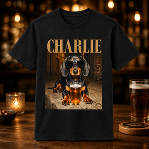 Custom Pet Bar Badge Tee – Photo + Name - Personalized T-shirt b34fa7cd-2cb2-4dff-b4b5-0d17f0ad809d.png