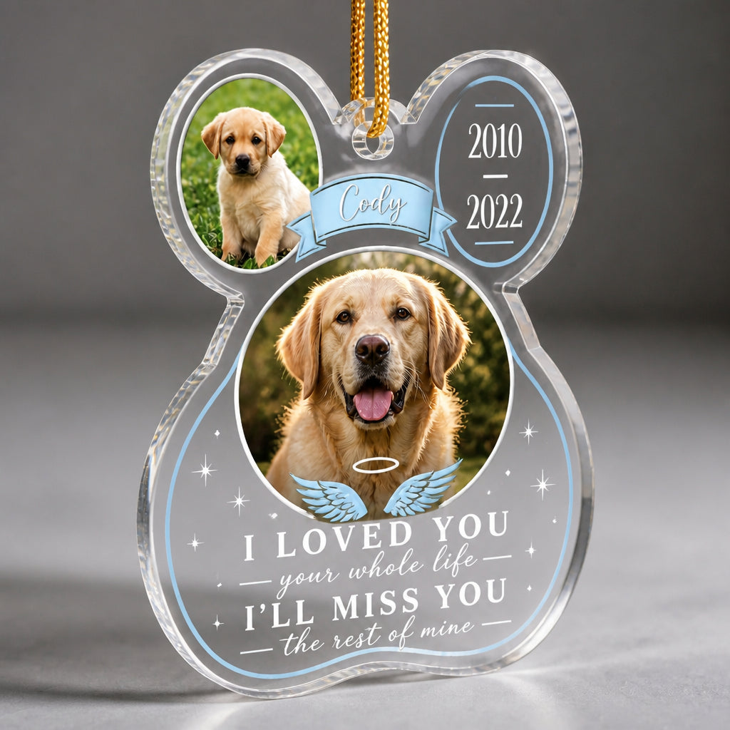 Pet Memorial Paw Transparent Acrylic Ornament – 2 Photos, Name & Years - Personalized Transparent Acrylic Ornament b36f3b77-380e-4355-92eb-d4a6f18b2f5a.jpg