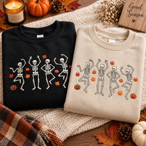 Embroidered Skeleton Sweatshirt: Halloween Dancing Skeletons, Autumn Leaves, Pumpkins b37c1766-d1b6-46d4-aea9-2a617ce872ae-5b2e9f3c-fe0d-41f5-93c1-82f60c3b2fe6.png