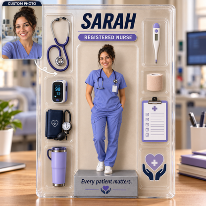 Personalized Nurse Custom Shape Acrylic Table Sign, Custom Photo & Name Desk Decor, Nursing Graduation & Nurse Appreciation Gift b3863445-7e18-42c6-a50d-4d0aecd8f389-3.png