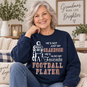 Custom He's Not Just My Grandson He's Favorite Football Player Shirt, Personalized Sports T-Shirt, Game Day Shirt, Football Mom Gift b38aa7c0-29eb-427d-9a43-ffe3447a4a0c-665136e4-2ade-4b02-9cdc-653cb1be8b01.png