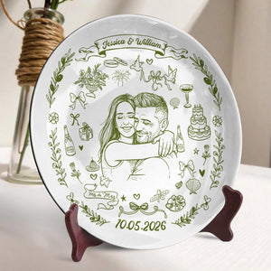Our Wedding - Personalized Ceramic Plate - Wedding Gift, Anniversary Gift For Couple b38b3ca1-0973-4631-9d87-55bff8b19831-3.webp