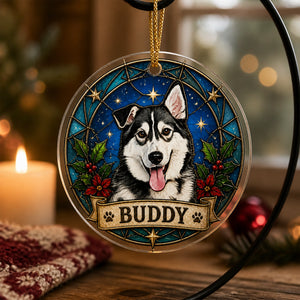 Custom Stained-Glass Pet Portrait Ornament – Name Plate - Personalized Transparent Acrylic Ornament b38c5d86-50f0-4db0-9551-619fa999684d.jpg