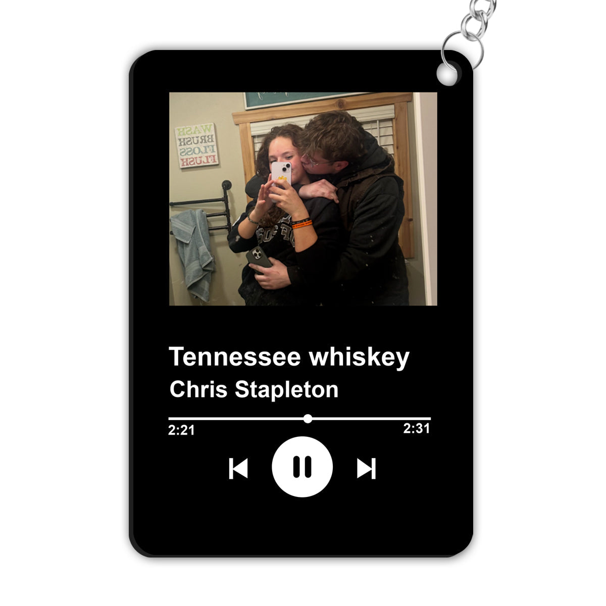 Custom Couple Photo/Song, Any Playlist, Photo and Music Gift, Music Prints, Personalized Acrylic Keychain