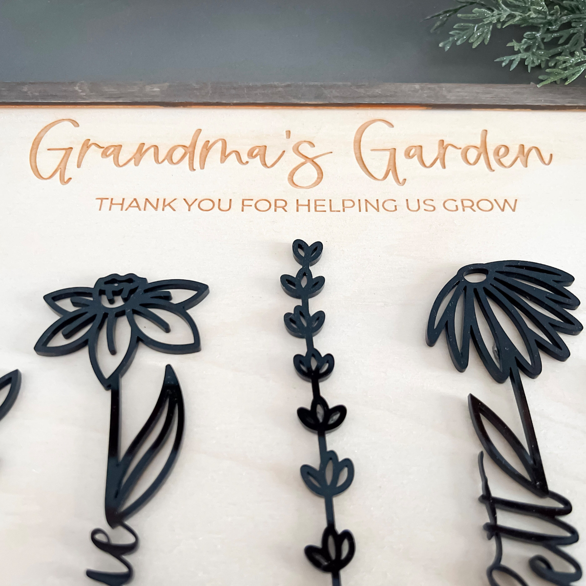 Personalized Wooden Birth Month Flower Garden Plaque | Birth Flower Garden | Custom Mother s Day or Birthday Gift | Gift for Mom, Grandma