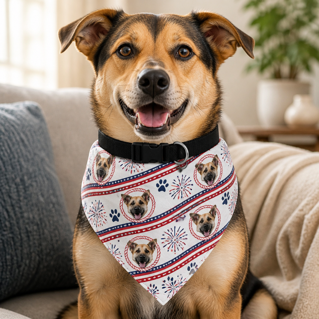 Patriotic Pet Photo Bandana - Personalized Pet Bandana Collar With Adjustable Buckle b3a291e7-3d92-433d-b84f-d98c73c15d5e.png
