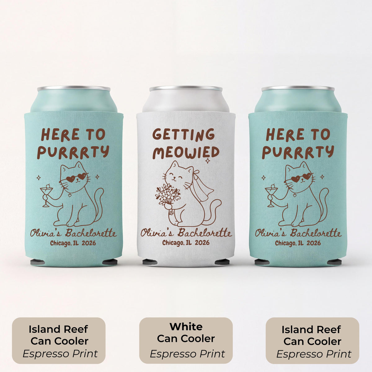 Getting Meowied Custom Can Cooler, Bachelorette Favors, Cat Lover Bachelorette, Personalized Bachelorette Party Favor, Bridal Shower Gift b3a41b4f-a016-4a73-b1b3-a635242920f1-6.jpg