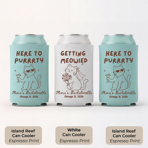 Getting Meowied Custom Can Cooler, Bachelorette Favors, Cat Lover Bachelorette, Personalized Bachelorette Party Favor, Bridal Shower Gift b3a41b4f-a016-4a73-b1b3-a635242920f1-6.jpg