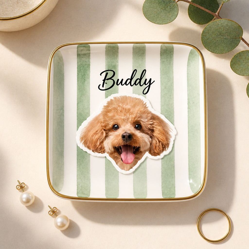 Custom Pet Photo Jewelry Plate – Gingham Cameo - Personalized Jewelry Plate b3abfce1-61d4-43ad-9044-a3d1a496a26f.png