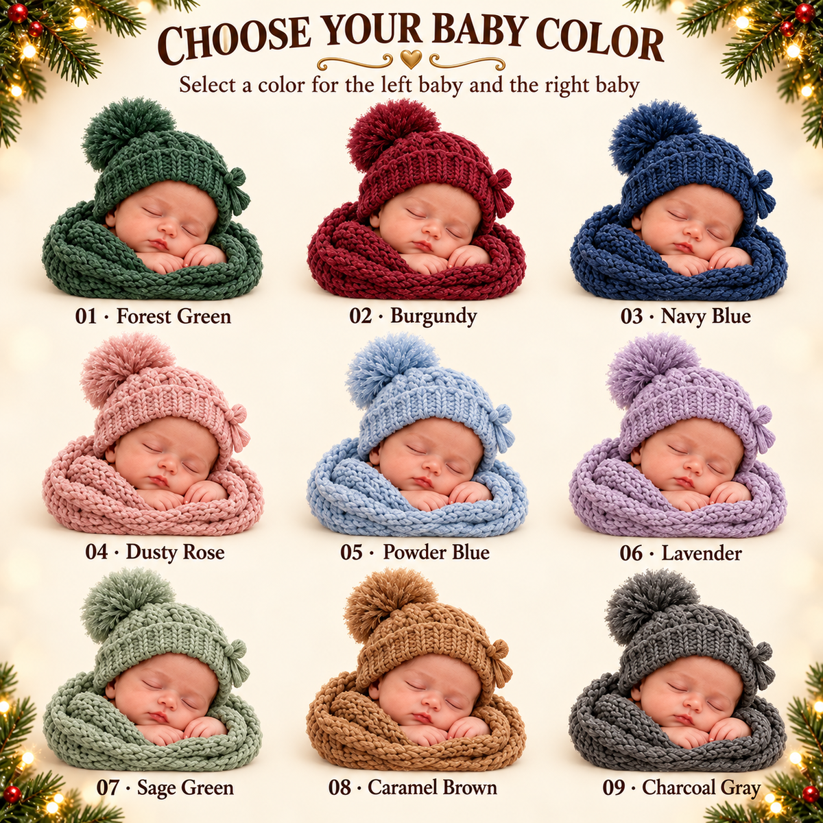 Personalized Twins’ First Christmas Ornament 2026 – Custom Names & Birth Stats, Two Little Miracles Keepsake, Gift for Twin Parents b3bf7969-a67b-46ac-8696-3a1782170f8e-Twin-Baby-Ornament-Color-Guide-1.png