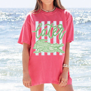 Comfort Colors Later Gator Shirt, Funny See You Later Alligator Tee, Trendy Crocodile Graphic T-Shirt, Summer Vacation Beach Shirt b3c7122a-fced-4f79-b3dd-3bae1da52859--oii.webp